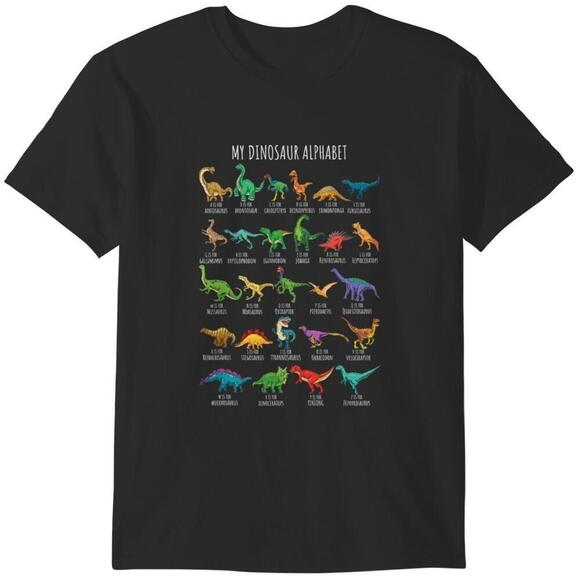 Other - Types Of Dinosaurs Alphabet Abc Dino Identification Short Sleeve T-Shirt